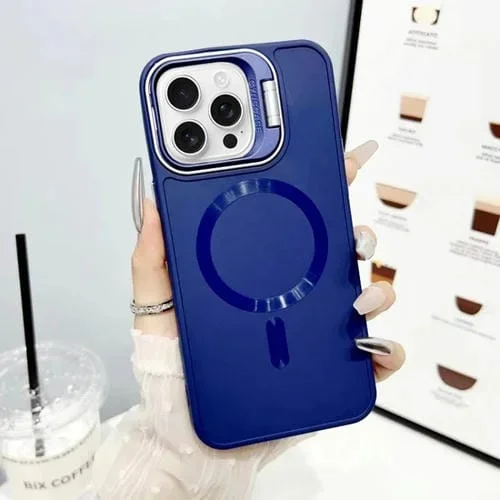 Estuche para teléfono con soporte para Lente Magsafe iPhone 16 Pro (Azul)