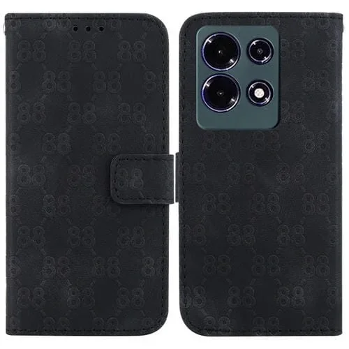 Estuche para Teléfono Infinix Note 30 Cuero En Relieve Doble Forma de 8 (Negro)
