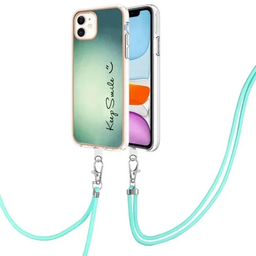 Estuche para Teléfono iPhone 11 IMD Doble Cara con Galvanoplastia y Cordón (Sonrisa)