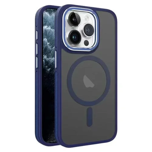 Estuche para teléfono iPhone 11 Pro Max Magnético Magsafe Esmerilado Dos Colores (Azul)