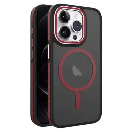 Estuche para teléfono iPhone 12/12 Pro Magnético Magsafe Esmerilado (Rojo)