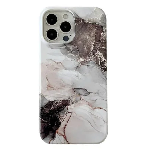 Estuche para Teléfono iPhone 12 Pro Max 2 En 1 con Patrón de Mármol Desmontable (Blanco y Negro)