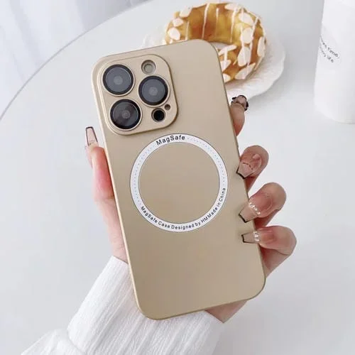 Estuche para Teléfono iPhone 12 Pro Max Magsafe Magnetic PC a Prueba de Golpes con Lente de Cámara (Oro)