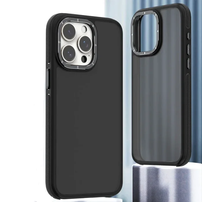 Estuche para teléfono iPhone 12 Pro TPU a prueba de golpes doble color (Negro)