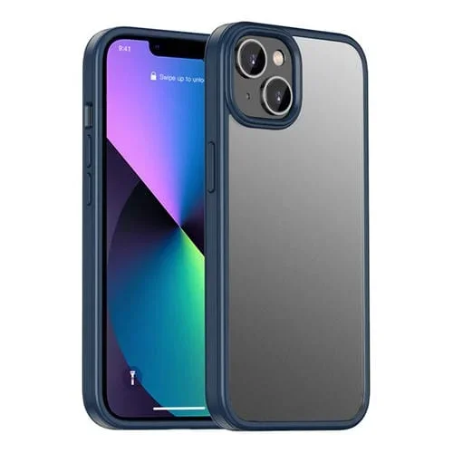 Estuche para Teléfono iPhone 12 Shadow Series Frosted Airbag a Prueba de Golpes (Azul)