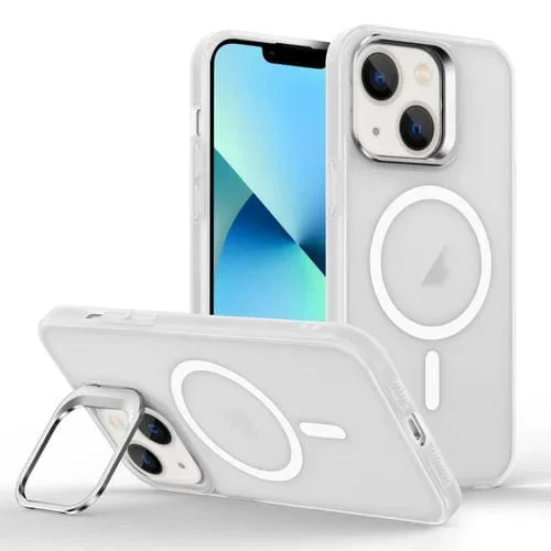 Estuche para Teléfono iPhone 13 Mini Magsafe Skin Feel con Soporte para Lentes (Transparente)