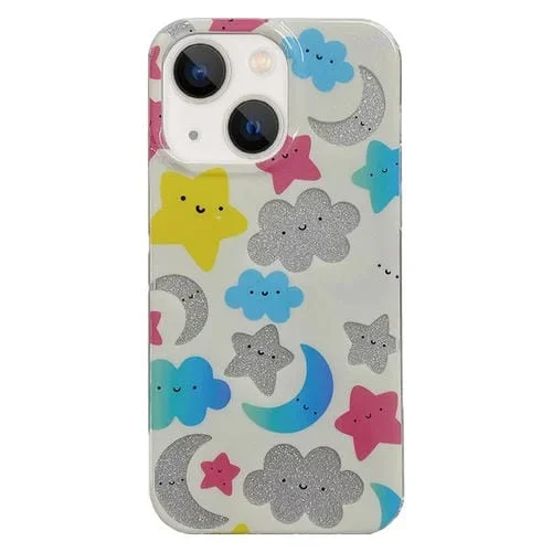 Estuche para Teléfono iPhone 13 PC + TPU Imd Laminado Doble Cara (White Star Moon)