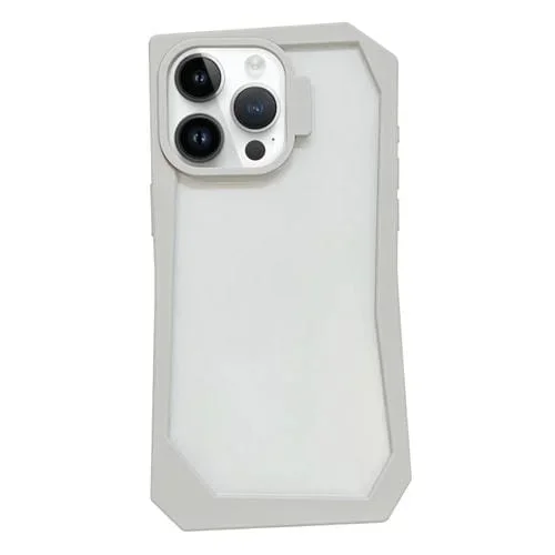 Estuche para Teléfono iPhone 13 Pro a Prueba de Golpes con Marco Irregular Creativo (Blanco)