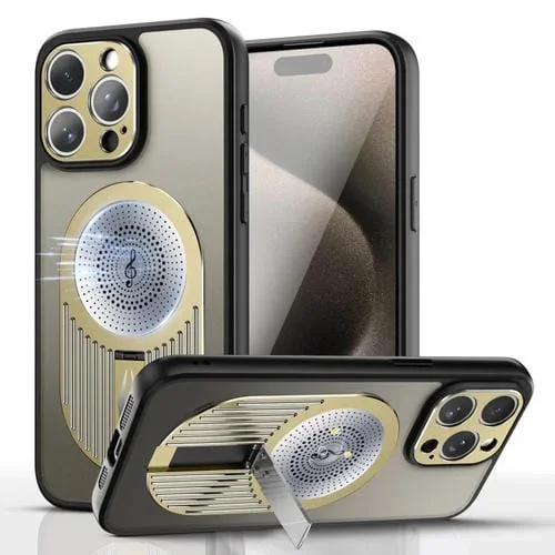 Estuche para Teléfono iPhone 13 Pro con Soporte Aromaterapia y Disipación de Calor (Dorado)