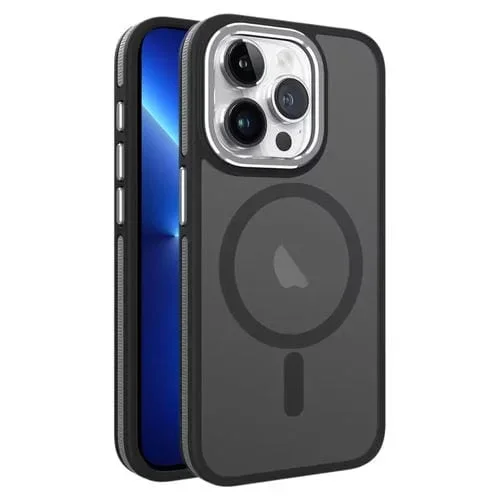 Estuche para Teléfono iPhone 13 Pro Magnético Magsafe Esmerilado Dos Colores (Negro)