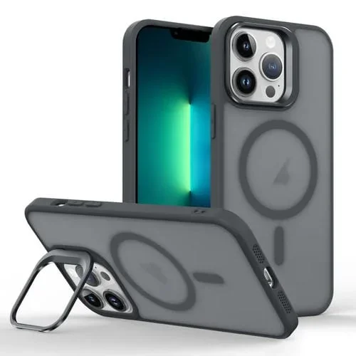 Estuche para Teléfono iPhone 13 Pro Magsafe Skin Feel con Soporte para Lentes (Negro Titanio)