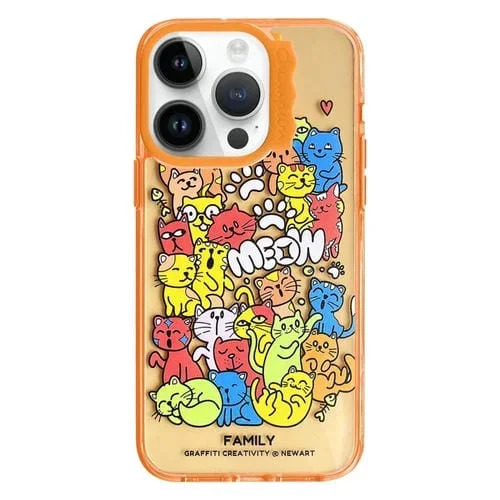 Estuche para Teléfono iPhone 13 Pro Patrón Círculo de Ondas Coloridas Animales Naranjas