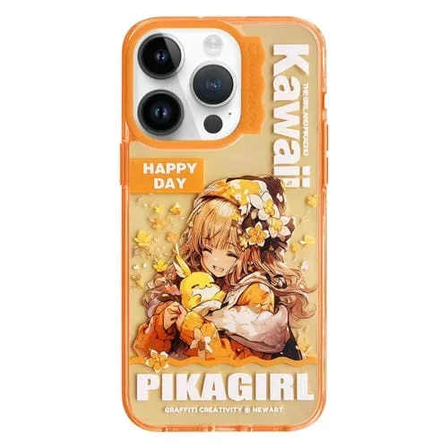 Estuche para teléfono iPhone 13 Pro patrón creativo círculo ondas coloridas (Naranja)