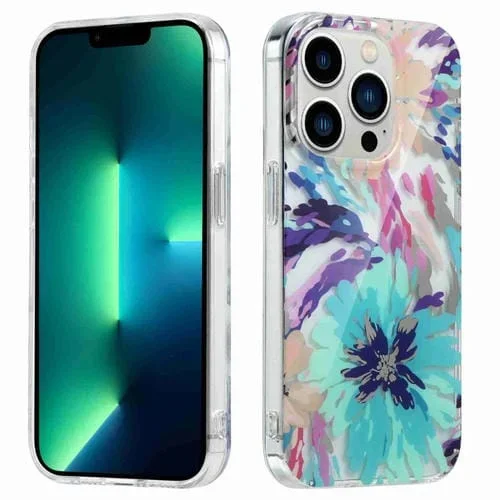 Estuche para Teléfono iPhone 13 Pro Symphony Galvanizado Flor de Acuarela