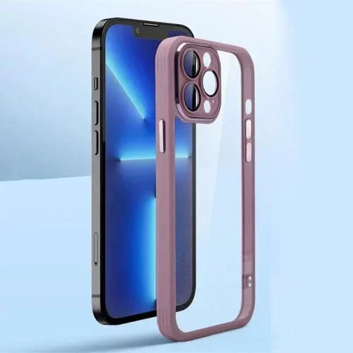 Estuche para Teléfono iPhone 14 a Prueba de Golpes con Cámara Todo Incluido (Púrpura)
