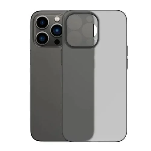 Estuche para Teléfono iPhone 14 Frosted PC a Prueba de Golpes (Negro Transparente)
