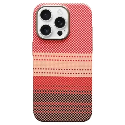 Estuche para Teléfono iPhone 14 Pro Marco Protección Lente Metal Magsafe (Naranja Atardecer)