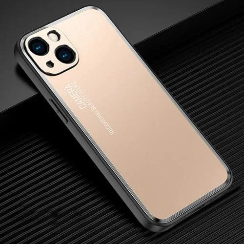 Estuche para Teléfono iPhone 15 Metal Esmerilado (Dorado)