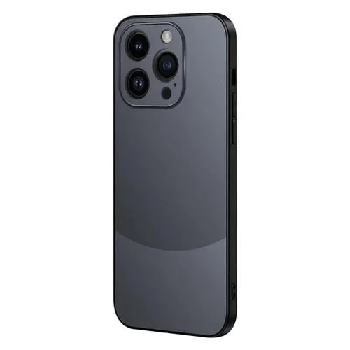 Estuche para Teléfono iPhone 15 Pro Esmerilado Dos Colores a Prueba de Golpes (Negro)