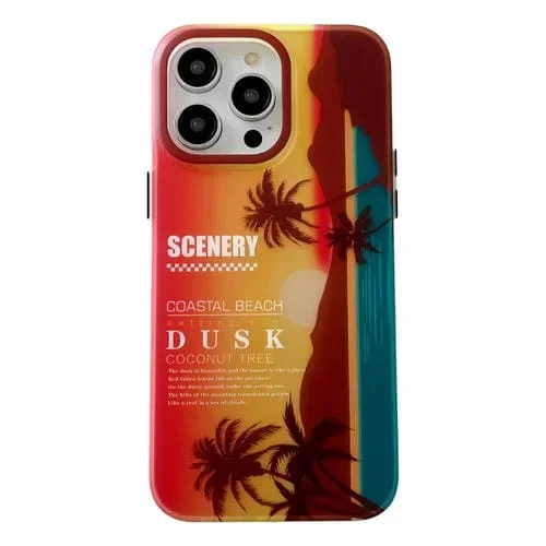Estuche para Teléfono iPhone 15 Pro Esmerilado Láser Laminado Doble Cara Coco (Rojo)