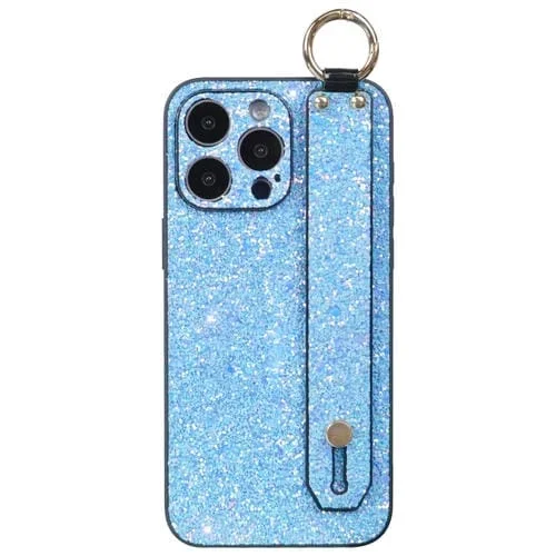 Estuche para Teléfono iPhone 15 Pro Max Flash Diamond con Soporte para Pulsera (Flash Blue)