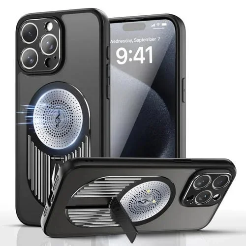Estuche para Teléfono iPhone 15 Pro Max Soporte Aromaterapia Disipación de Calor (Negro)