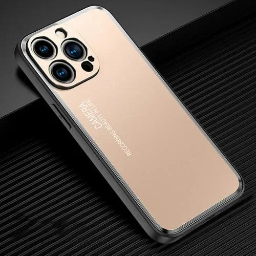 Estuche para Teléfono iPhone 15 Pro Metal Esmerilado (Dorado)