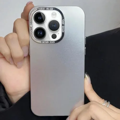 Estuche para Teléfono iPhone 15 Pro TPU Galvanizado + IMD Acrílico (Plateado)