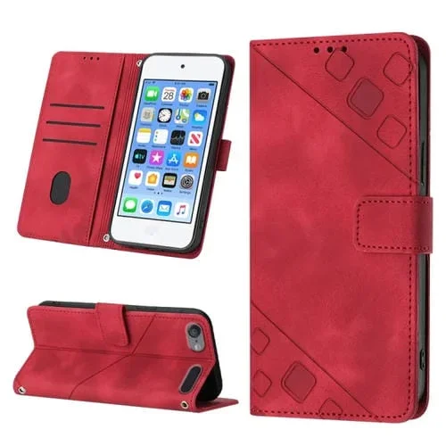 Estuche para Teléfono iPod Touch 7 / Touch 6 Cuero En Relieve con Tacto de Piel (Rojo)