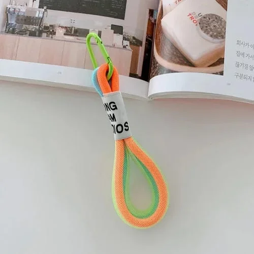 Estuche para Teléfono Móvil Cordón Fluorescente Muñeca Naranja y Azul 5 PCs