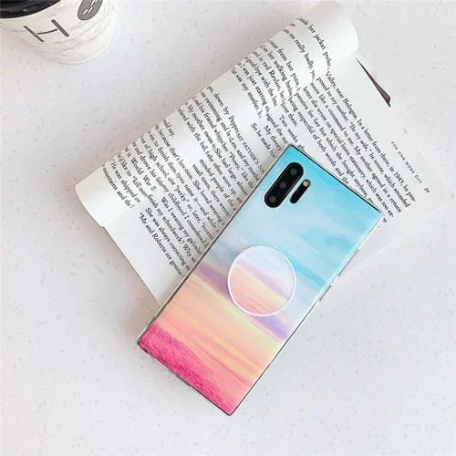 Estuche para Teléfono Móvil TPU Imd Mármol Liso con Soporte Plegable Galaxy Note 10+ (Rainbow A16)