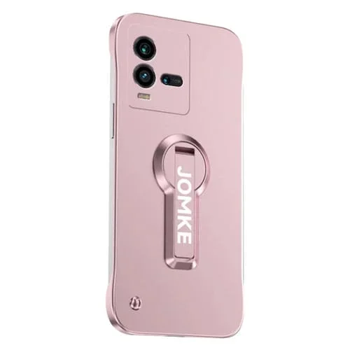 Estuche para Teléfono para PC con Soporte Giratorio de 360 Grados y Barniz para Hornear para Vivo Iqoo 10 (Rosa)