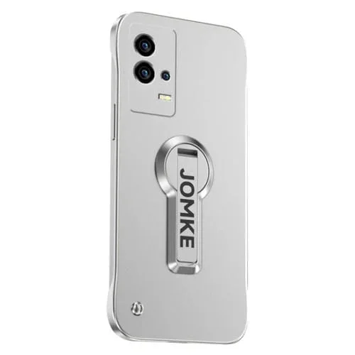 Estuche para Teléfono para PC con Soporte Giratorio de 360 Grados y Barniz para Hornear para Vivo Iqoo 8 Pro (Plateado)