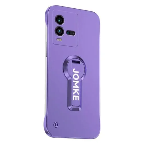 Estuche para Teléfono para PC con Soporte Giratorio de 360 Grados y Barniz para Hornear para Vivo Iqoo 10 (Morado)
