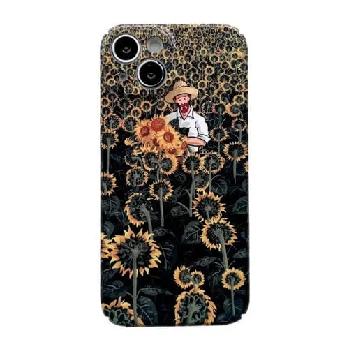 Estuche para teléfono PC iPhone 14 función protección (Girasol)