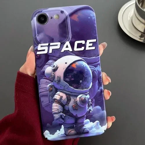 Estuche para Teléfono PC iPhone Se 2022 / 2020 / 8 / 7 con Patrón Pintado y Orificio Preciso (Púrpura)