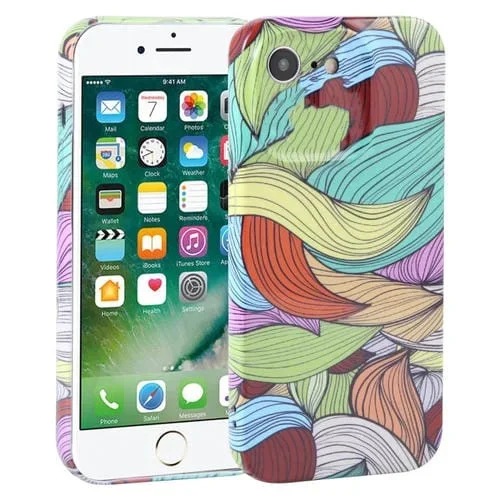 Estuche para Teléfono PC para iPhone SE 2022/SE 2020/8/7 con Cobertura Total de Red a Prueba de Polvo (Hojas en Contraste)