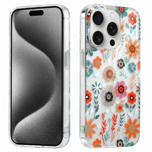 Estuche para Teléfono Symphony para iPhone 15 Pro Galvanizado (Crisantemo)