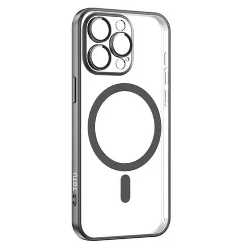 Estuche para teléfono Totudesign PC-3 Series para iPhone 15 Pro TPU con Galvanoplastia Magsafe (Negro)