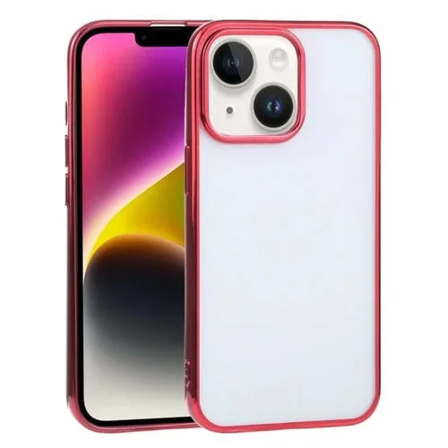 Estuche para Teléfono TPU con Galvanoplastia Ultrafina para iPhone 14 (Rojo)