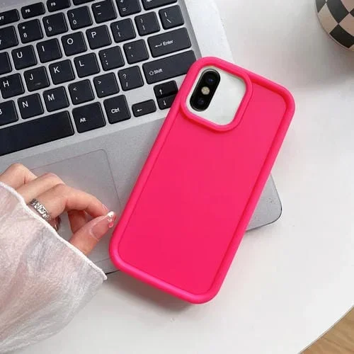 Estuche para Teléfono TPU Esmerilado con Marco a Prueba de Golpes para iPhone X / Xs (Rosa Roja)