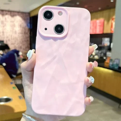 Estuche para Teléfono TPU iPhone 15 Textura de Arrugas Esmeriladas (Rosa)