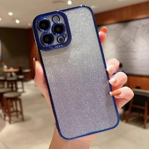 Estuche para Teléfono TPU iPhone 7/8 Se 2020 Brillo Color Degradado Transparente (Azul Oscuro)