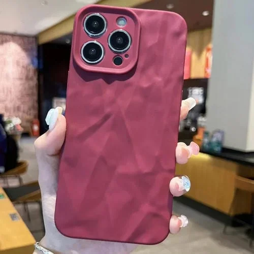 Estuche para Teléfono TPU para iPhone 15 Pro Max con Textura de Arrugas Esmeriladas (Rojo)