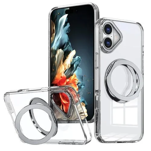 Estuche para Teléfono Wing con Soporte de Anillo Magnético Magsafe para iPhone 16 (Transparente)