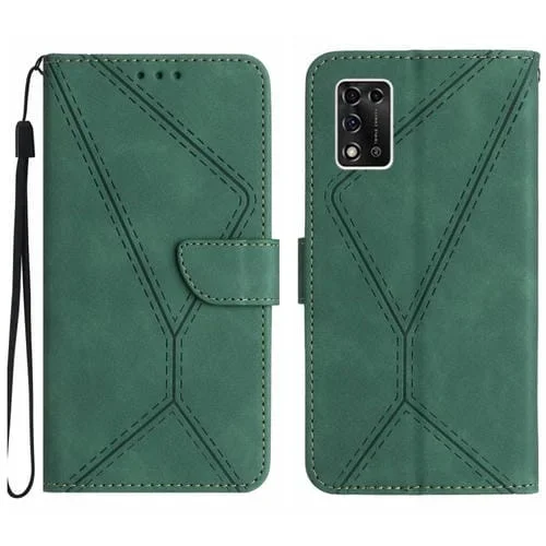 Estuche para Teléfono ZTE Libero 5G Ii Cuero con Costuras en Relieve (Verde)