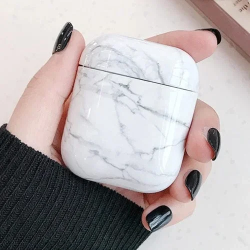 Estuche Protector Caja De Carga Auriculares Inalámbricos Apple Airpods 1/2 (Mármol)