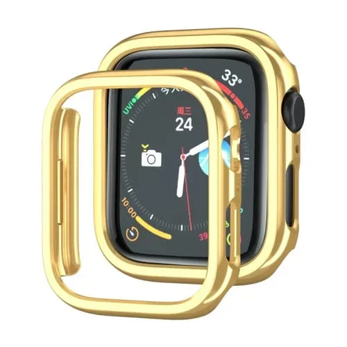 Estuche Protector de Reloj Electrochapado PC para Apple Watch Series 8/7 45mm (Oro)