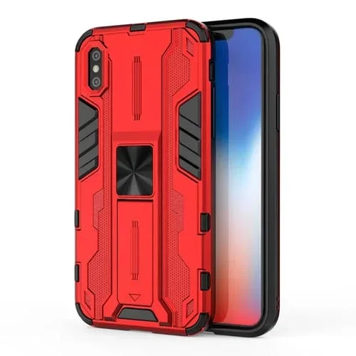 Estuche Protector para iPhone Xr Supersonic PC + TPU a Prueba de Golpes con Soporte (Rojo)