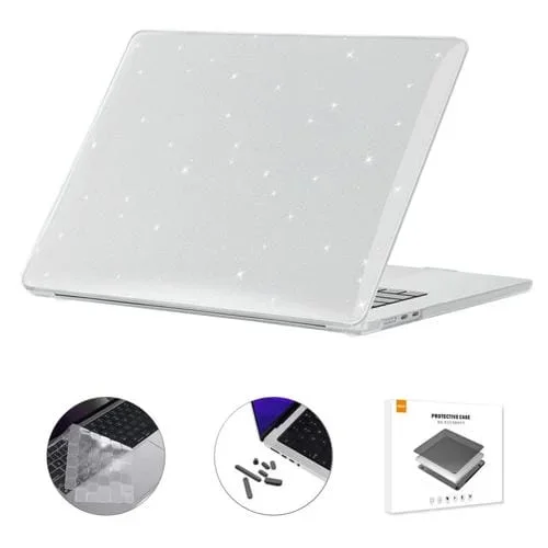 Estuche protector para MacBook Air 15.3 Enkay A2941 3 en 1 con Cristal Brillante, Película TPU y Tapones Antipolvo (Transparente)